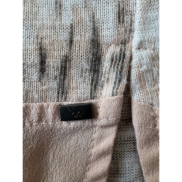 Calvin Klein Jeans thin keyhole beige pullover long sleeve blouse women's size M - Picture 7 of 9